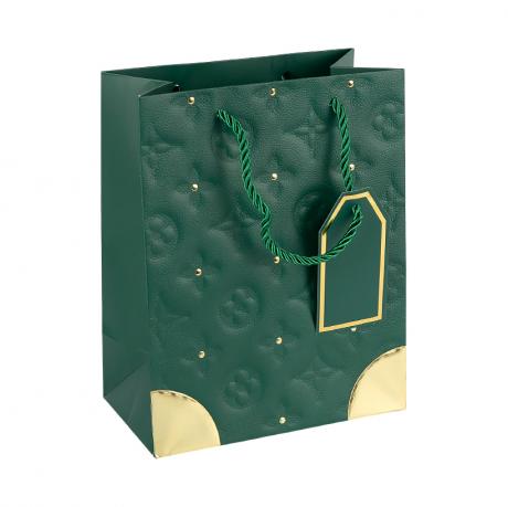 Пакет подарунковий 31х42х12см з тисненням та золотим декором GREEN HL-1887 Пакет подарунковий 31х42х12см з тисненням та золотим декором GREEN HL-1887