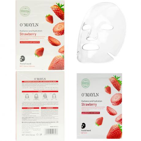 Набір масок тканинних 10шт зволожуючих для обличчя Полуниця PS-3603 Набір масок тканинних 10шт зволожуючих для обличчя Полуниця PS-3603