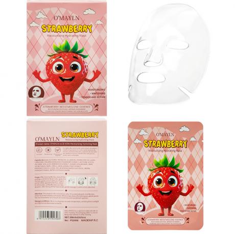 Набір масок тканинних 10шт зволожуючих для обличчя Екстракт Полуниці PS-3998 Набір масок тканинних 10шт зволожуючих для обличчя Екстракт Полуниці PS-3998