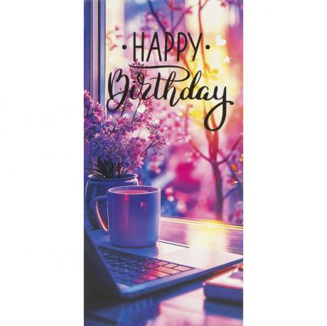 Конверт для грошей вітальний Happy birthday КВ 25-13 Конверт для грошей вітальний Happy birthday КВ 25-13