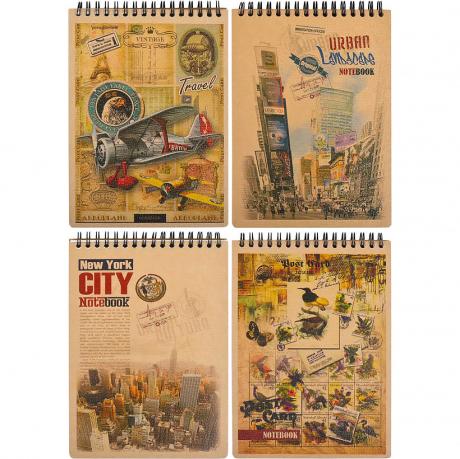 Блокнот A5 "KRAFT" 80л.с. ячейка с перф., спираль Блокнот A5 "KRAFT" 80л.с. ячейка с перф., спираль