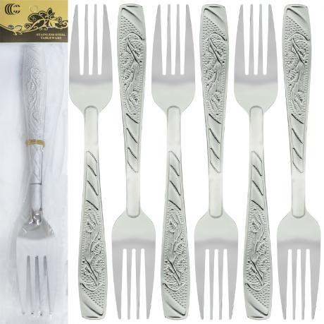 Набір столових виделок 6шт з візерунком Гілка 19,5см 801-BF Набір столових виделок 6шт з візерунком Гілка 19,5см 801-BF