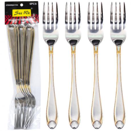 Набір столових виделок 6шт Земля 21см C 805-BF Набір столових виделок 6шт Земля 21см C 805-BF