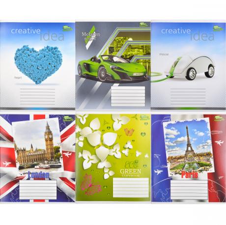 Зошит кольоровий 24 аркуша, лінія Green mix Зошит кольоровий 24 аркуша, лінія Green mix