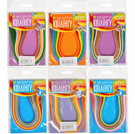 Папір для квілінгу 6-8 квітів, 200 смужок, 5х300мм Папір для квілінгу 6-8 квітів, 200 смужок, 5х300мм