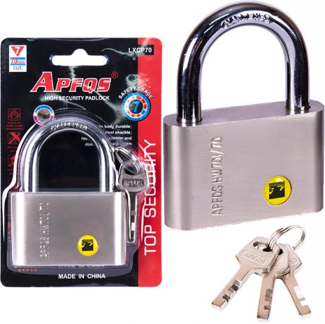 Замок навісний APFQS матовий 70мм на блістері X2-81/LXCP70 Замок навісний APFQS матовий 70мм на блістері X2-81/LXCP70