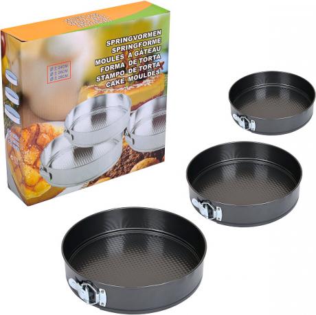 Набір форм металевих роз'ємних 3шт D24/26/28см Х3-142 Набір форм металевих роз'ємних 3шт D24/26/28см Х3-142