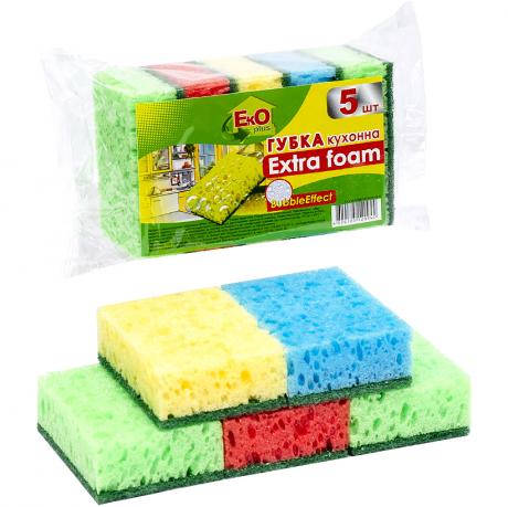 Губка для мытья посуды XL "Пено Эффект" Super Lux 5 штук, 9*6*3 см 10014/10019 Губка для мытья посуды XL "Пено Эффект" Super Lux 5 штук, 9*6*3 см 10014/10019