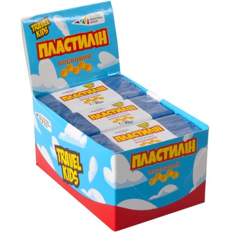 Пластилін восковий Travel Kids блакитний 30г Гамма Пластилін восковий Travel Kids блакитний 30г Гамма