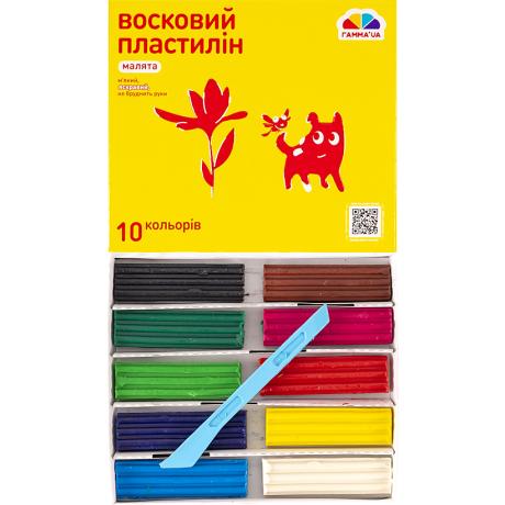 Пластилін восковий Малята 10 кольорів, 120 г Гамма Пластилін восковий Малята 10 кольорів, 120 г Гамма