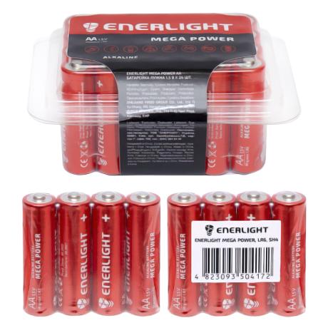 Батарейка ENERLIGHT Mega Power Alkaline LR-6 SP-4 AA 24 штук Батарейка ENERLIGHT Mega Power Alkaline LR-6 SP-4 AA 24 штук