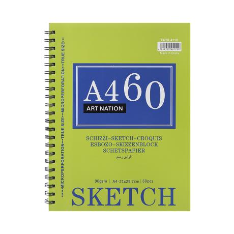 Альбом для ескізів А4 60 аркушів SKETCH бокова спіраль XQSL4110 Альбом для ескізів А4 60 аркушів SKETCH бокова спіраль XQSL4110