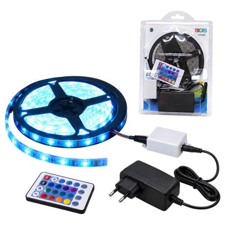 АКЦІЯ! Гірлянда світлодіодна стрічка 5м 12V LED кольорова, для вулиці, з адаптером 5050 АКЦІЯ! Гірлянда світлодіодна стрічка 5м 12V LED кольорова, для вулиці, з адаптером 5050