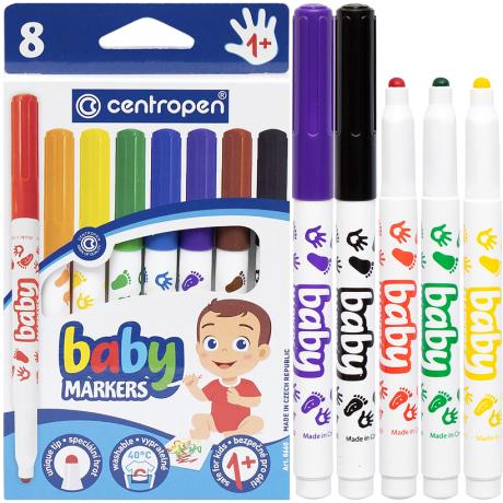 Набір дитячих фломастерів 8 кольорів змивні 8660/08 Baby CENTROPEN Набір дитячих фломастерів 8 кольорів змивні 8660/08 Baby CENTROPEN