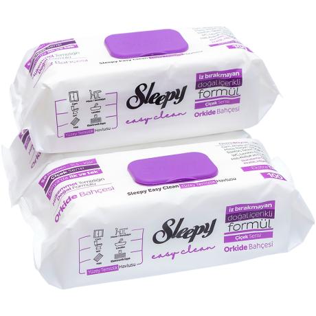 Вологі серветки для прибирання 100шт ТМ SLEEPY Easy Clean Orchid фіолетовий клапан Вологі серветки для прибирання 100шт ТМ SLEEPY Easy Clean Orchid фіолетовий клапан