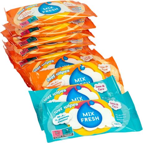 Вологі серветки 15шт Mix Fresh Handy Snow 11273/11271 Вологі серветки 15шт Mix Fresh Handy Snow 11273/11271