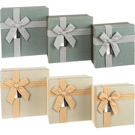 Набір подарункових коробок 3шт BEIGE+GRAY HL-244 Набір подарункових коробок 3шт BEIGE+GRAY HL-244