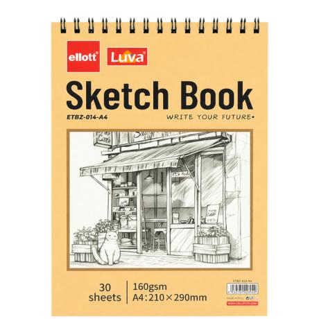 Альбом для ескізів А4 30 аркушів, 160 г/м² Sketch Book ETBZ-014-A4 верхня спіраль Альбом для ескізів А4 30 аркушів, 160 г/м² Sketch Book ETBZ-014-A4 верхня спіраль