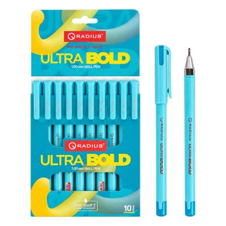 Ручка кулькова 0,7мм 10шт зі збільшеним об'ємом чорнила Ultra Bold RADIUS 506261 синя Ручка кулькова 0,7мм 10шт зі збільшеним об'ємом чорнила Ultra Bold RADIUS 506261 синя