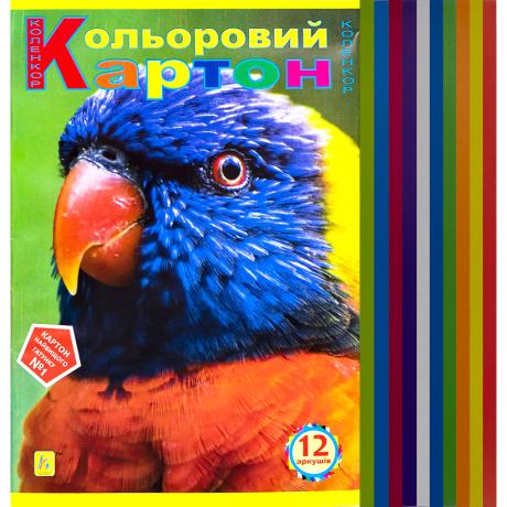Кольоровий картон А4 12арк. 250 г/м² Коленкор CK12 Кольоровий картон А4 12арк. 250 г/м² Коленкор CK12