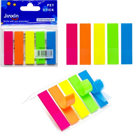 Закладка неон 5 кольорів Р01-1 stick Notes Закладка неон 5 кольорів Р01-1 stick Notes