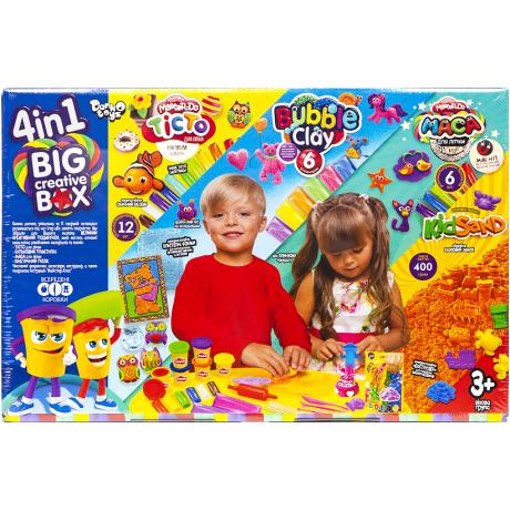 Великий набір для творчості 4 в 1 BIG CREATIVE BOX з кінетичним піском BCRB-0O1-01U Великий набір для творчості 4 в 1 BIG CREATIVE BOX з кінетичним піском BCRB-0O1-01U