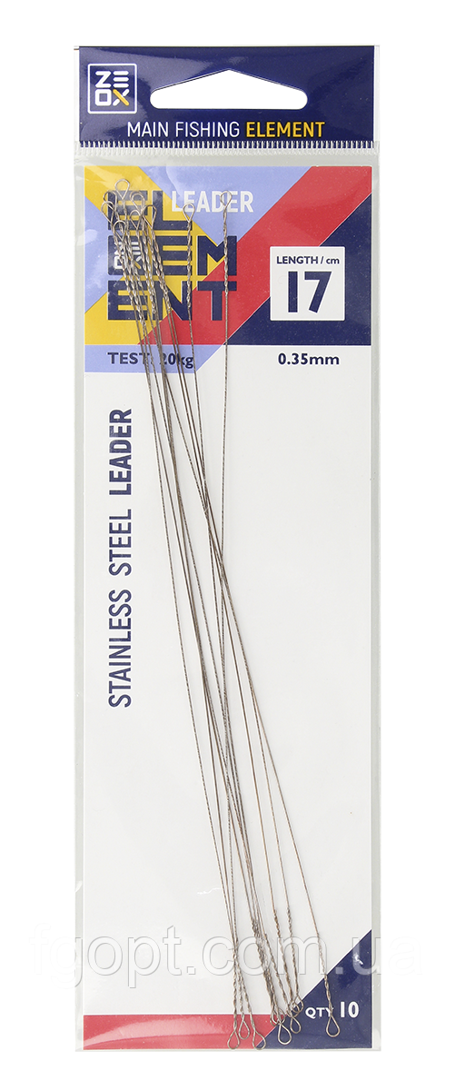 Поводок Zeox струна 17см 0.40мм 26кг (10шт) Поводок Zeox струна 17см 0.40мм 26кг (10шт)