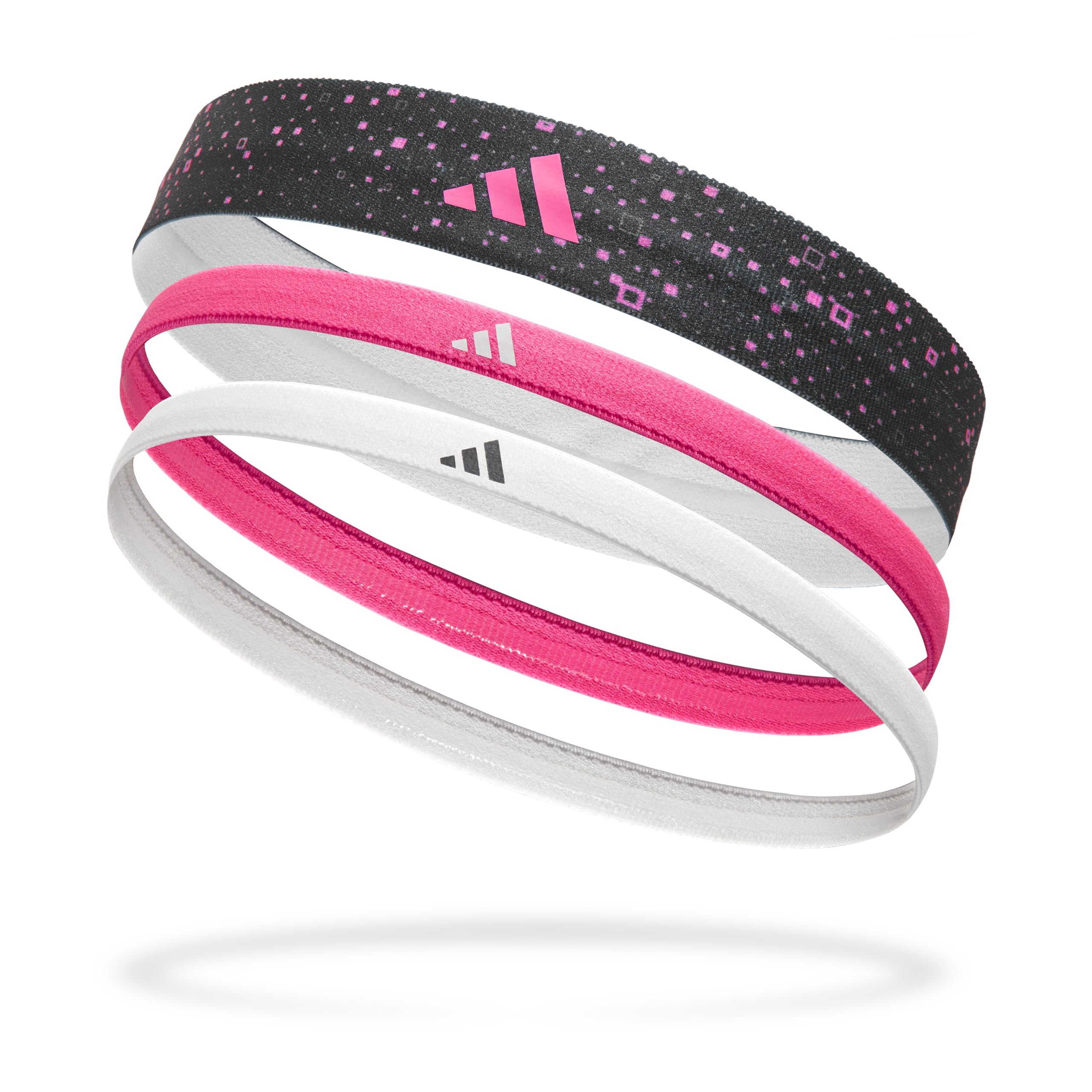 Повязки на голову Adidas Hairbands 3pk белый, черный, розовый Уни One Size ADAC-16160 (Оригинал)