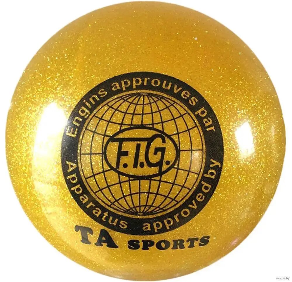 Мяч для художественной гимнастики FIG 15 см желтый c блестками FG-12-15-Y Мяч для художественной гимнастики FIG 15 см желтый c блестками FG-12-15-Y