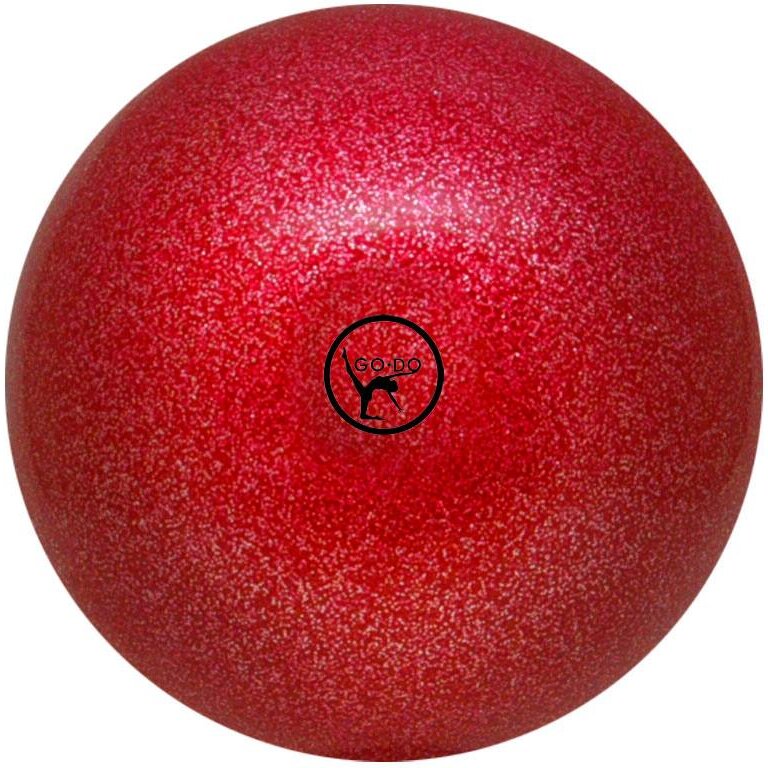 Мяч для художественной гимнастики Go Do 15 см красный с блестками GD-12-15-R
