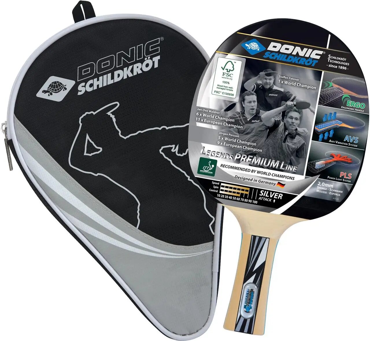 Ракетка для настольного тенниса Donic-Schildkrot Legends Silver Line 754430 (Оригинал)