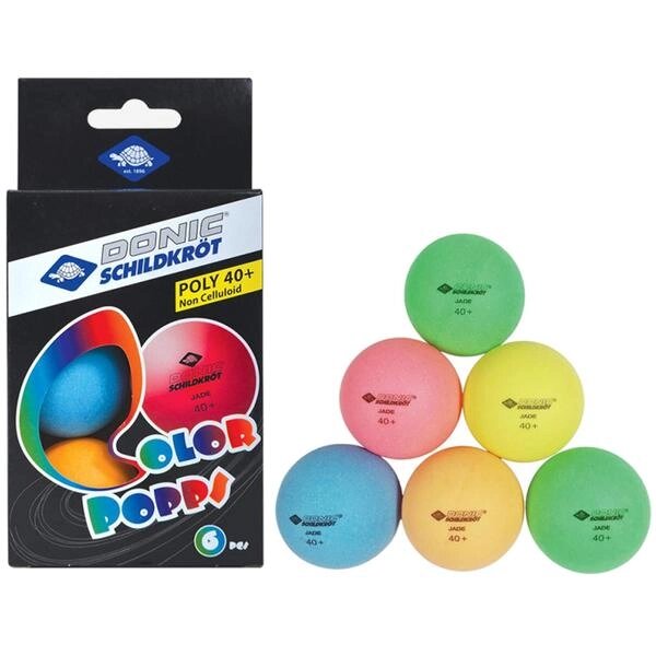 Шарики для настольного тенниса Colour Popps Poly 40+  (Оригинал) 6 шт.