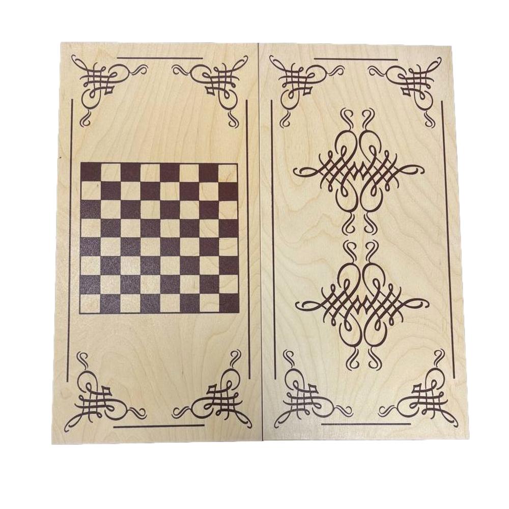 Набор шашки и нарды деревянные, размер 60х60см GS-2685