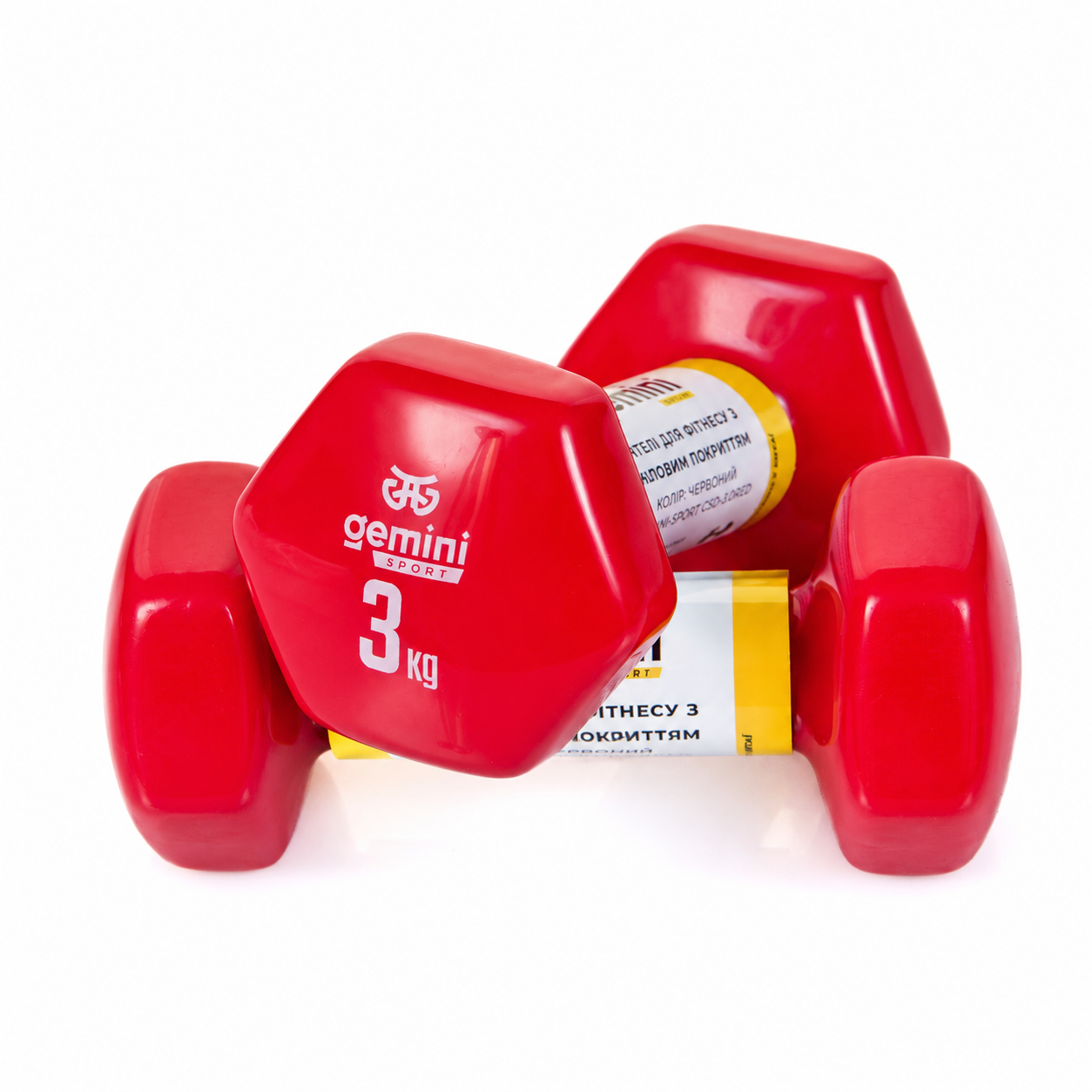 Гантели Gemini Sport для фитнеса с виниловым покрытием 2шт по 3,0кг GSD-3.0RED Гантели Gemini Sport для фитнеса с виниловым покрытием 2шт по 3,0кг GSD-3.0RED