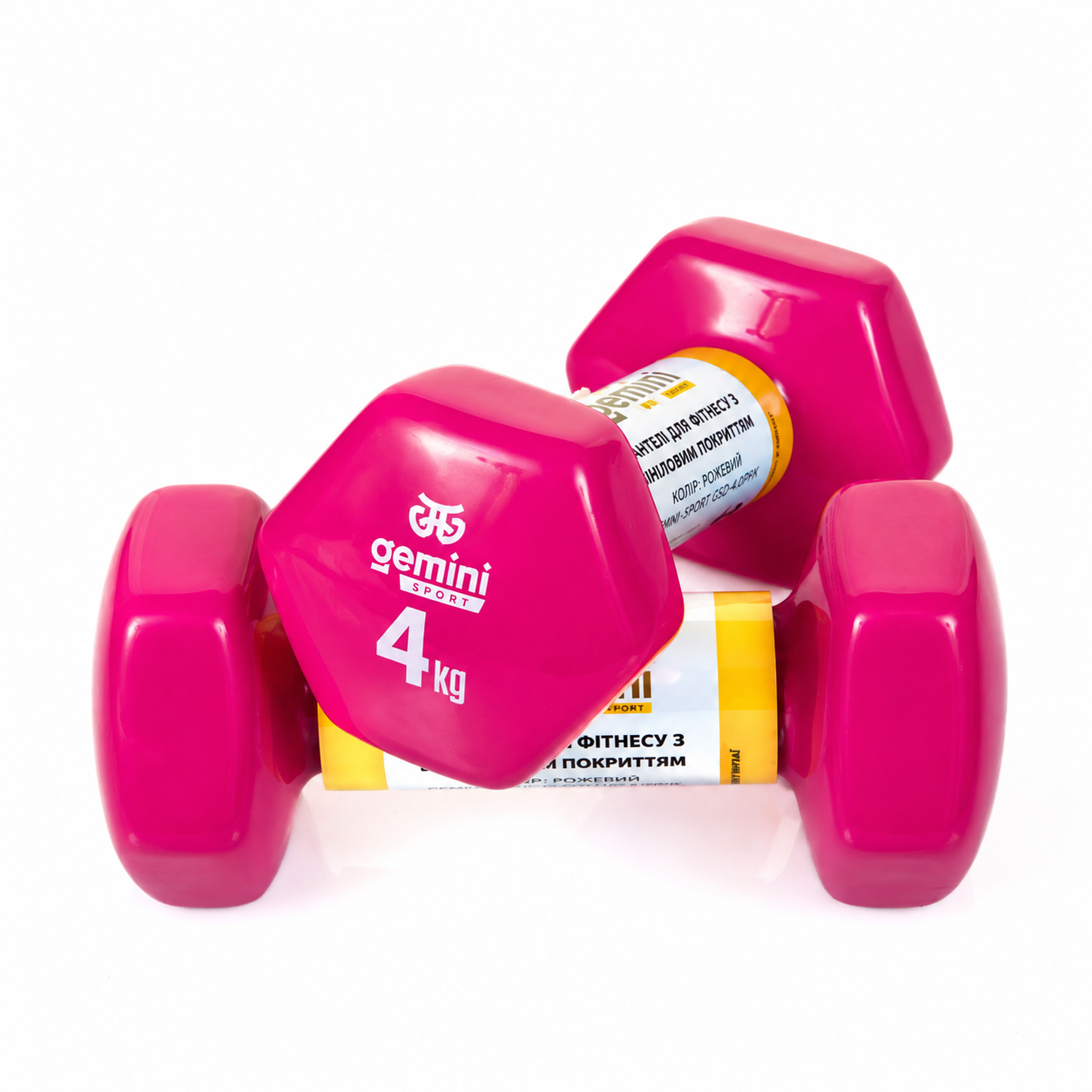 Гантели Gemini Sport для фитнеса с виниловым покрытием 2шт по 4,0кг GSD-4.0PINK Гантели Gemini Sport для фитнеса с виниловым покрытием 2шт по 4,0кг GSD-4.0PINK