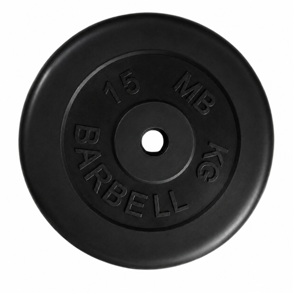 Блины (диски) обрезиненные SLS GYM BARBEL 26мм 15кг черный 21091