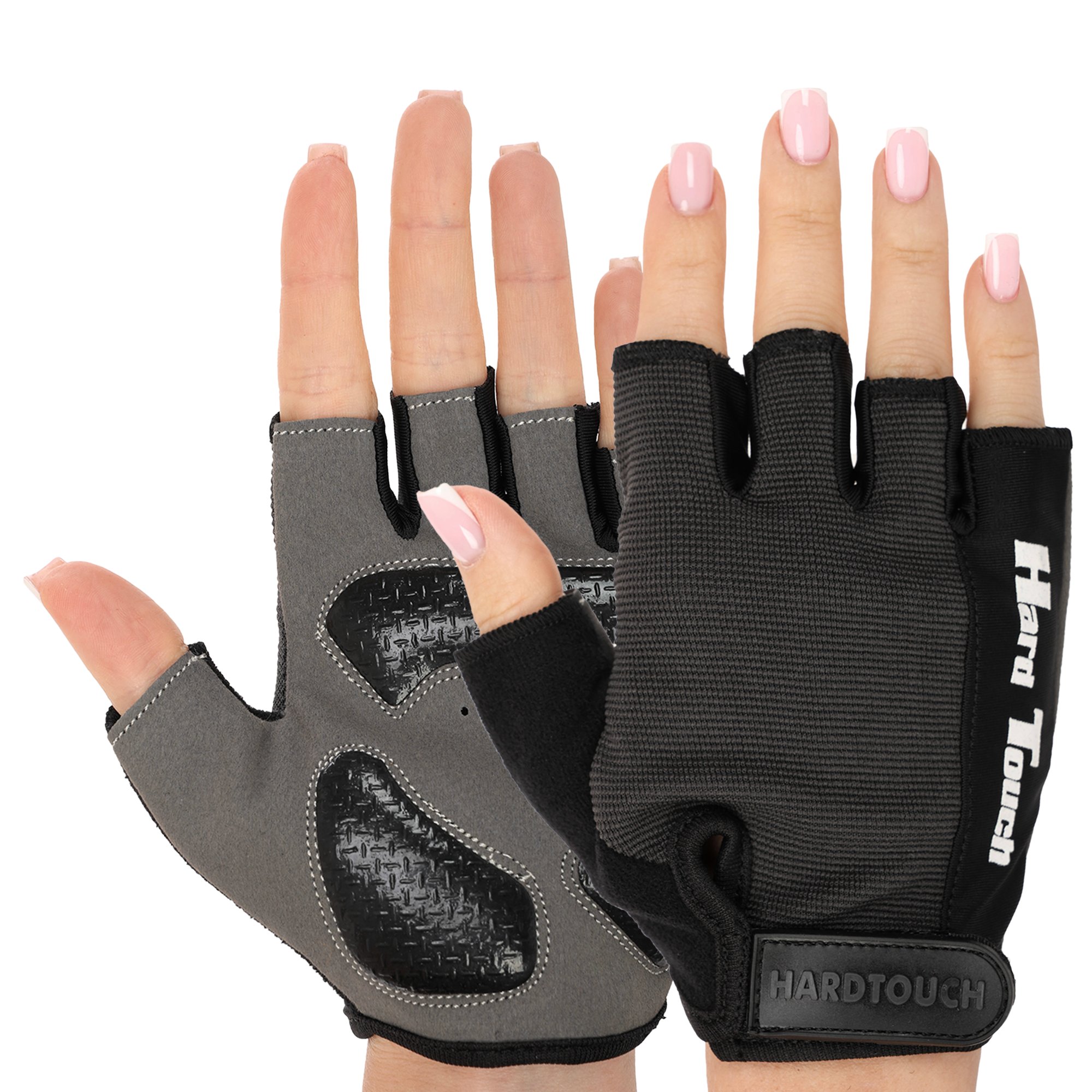 Перчатки для фитнеса и тренировок HARD TOUCH S-XL Чёрно-серый BC-8097-1   L