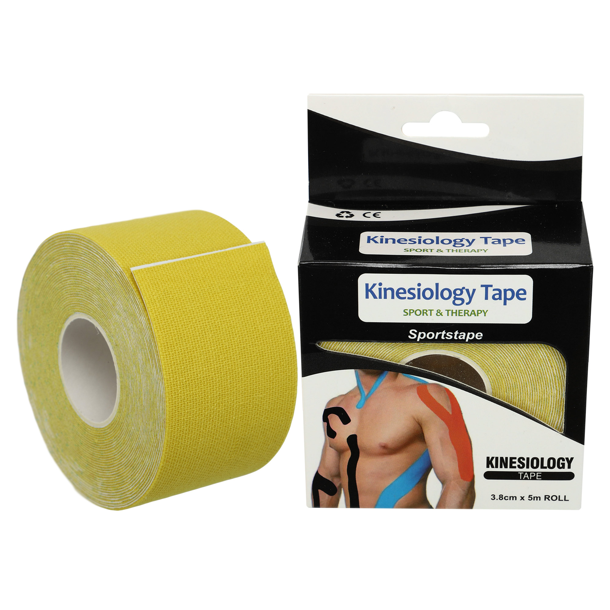 Кинезио тейп для лица и тела (Kinesiology tape) размер 5смх5м цвета в ассортименте BC-1091-3_8 Желтый