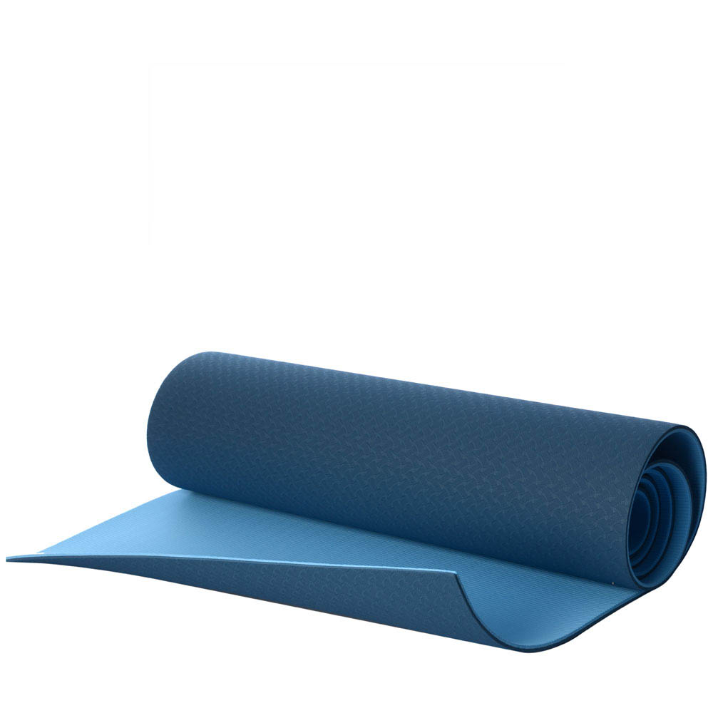 Коврик для фитнеса и йоги TPE+TC 6мм TPE-6BL