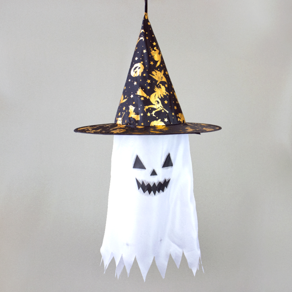 Декор подвесной Привидение в шляпе 70см (белый) Декор подвесной Привидение в шляпе 70см (белый)