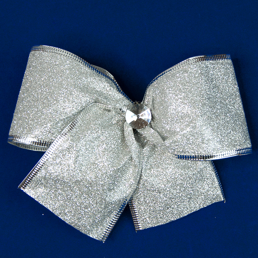 Бант рождественский серебро 1шт 10469