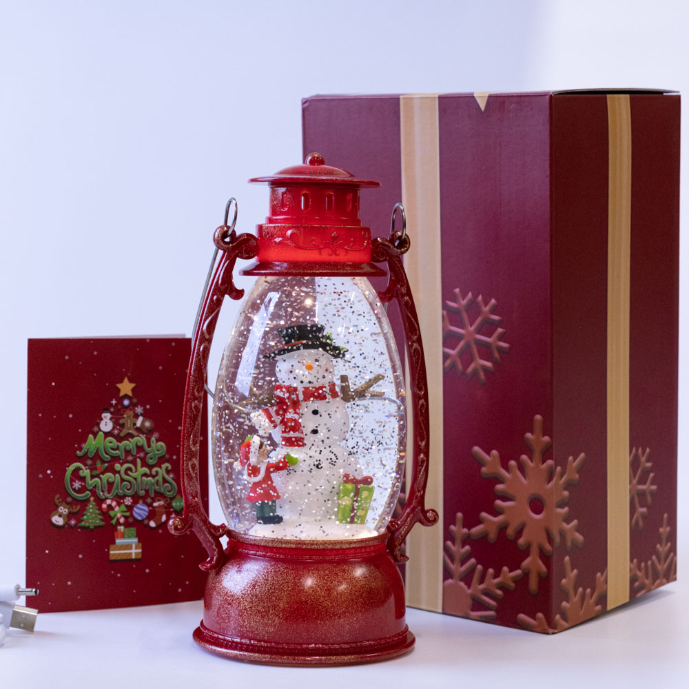 Фонарь Новогодний LED музыкальный 23 см 12939 на батарейках и USB