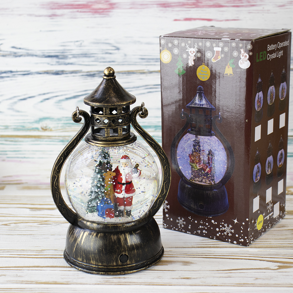 Фонарь Новогодний LED музыкальный 18 см 13864C на батарейках и USB