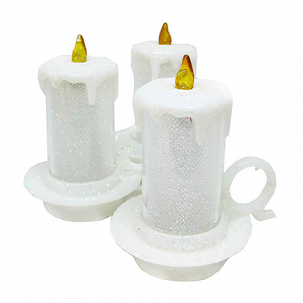 Свеча LED в подсвечнике с ручкой L8см (белая) Свеча LED в подсвечнике с ручкой L8см (белая)