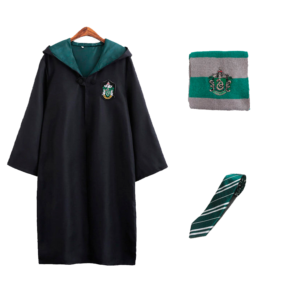 Костюм Гарри Поттер ученика Хогвартс Слизерин 4XL (плащ, шарф, галстук)