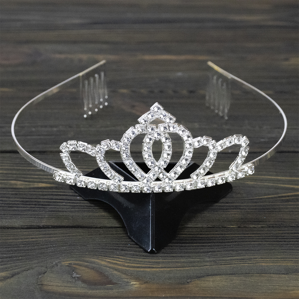 Диадема со стразами металлическая 13838