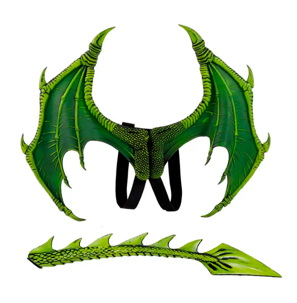 Костюм Косплей Дракон крылья и хвост (зеленый) Костюм Косплей Дракон крылья и хвост (зеленый)