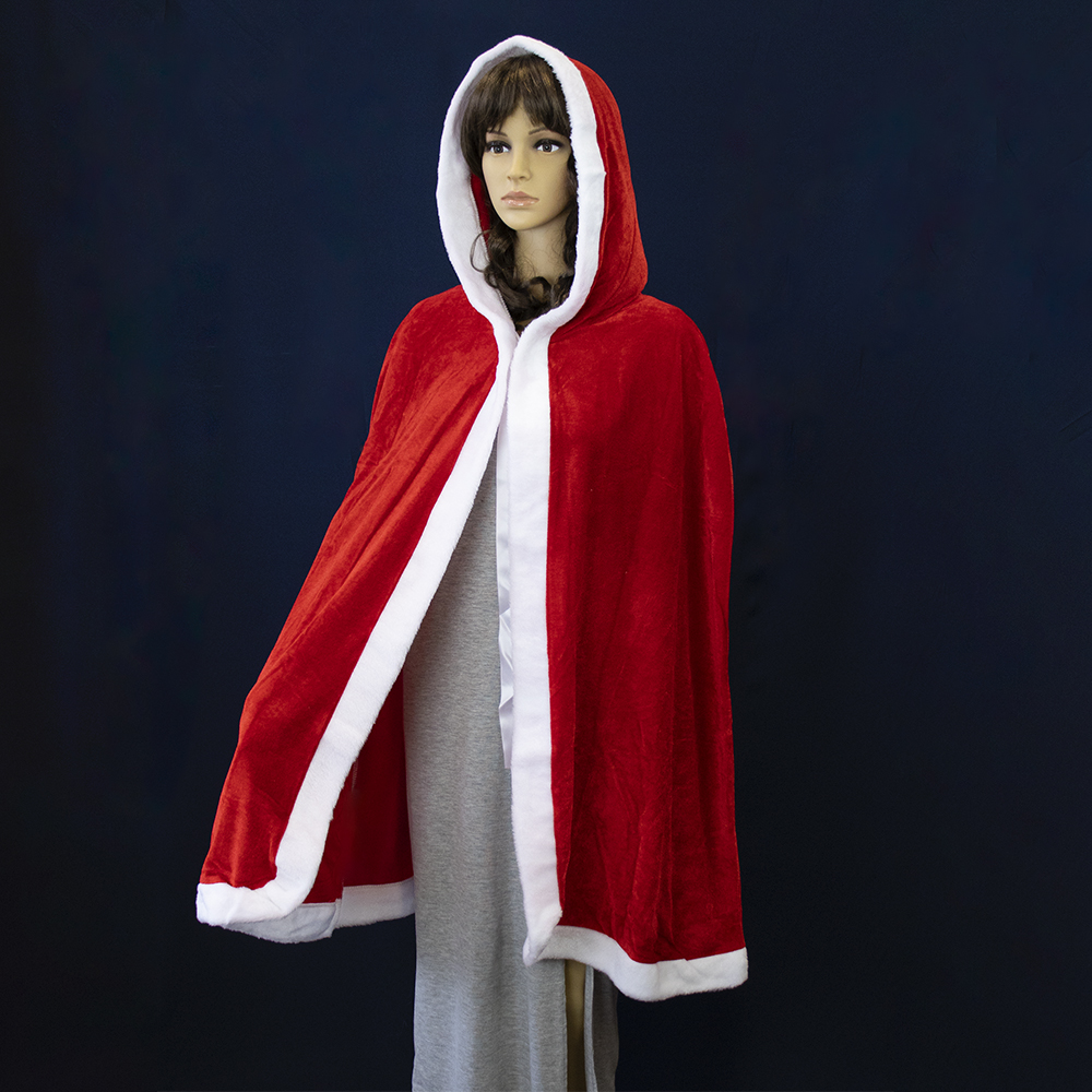Карнавальный плащ накидка Помощница Санты (велюр)