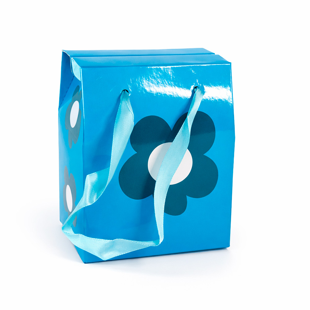 Коробка для подарка складная 11х10х7см (синяя)