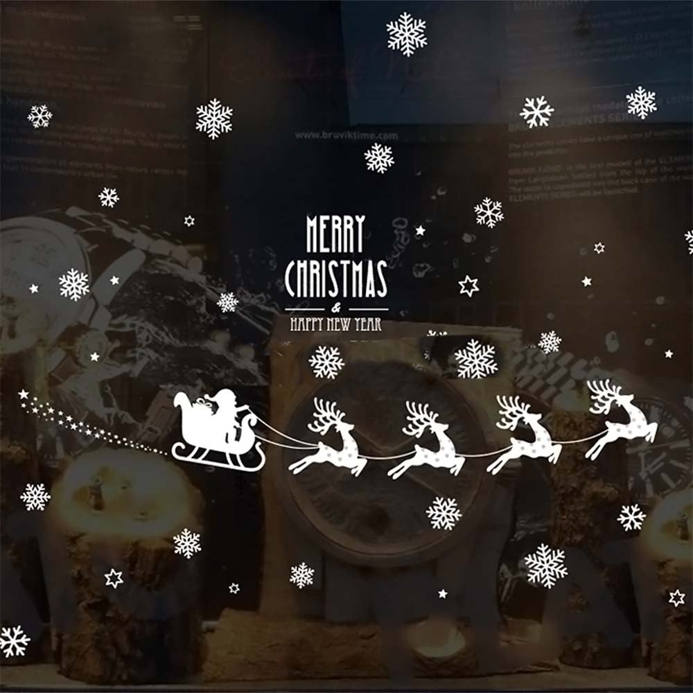 Интерьерная наклейка NG Новогодняя Упряжка с оленями SK6028 45х60см